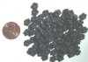 100 3x7mm Matte Black Flowers
